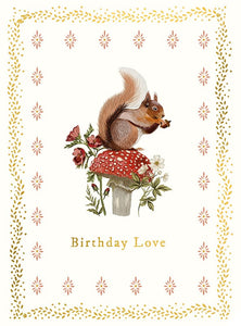 Birthday Love Squirrel Greetings Card