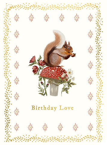 Birthday Love Squirrel Greetings Card