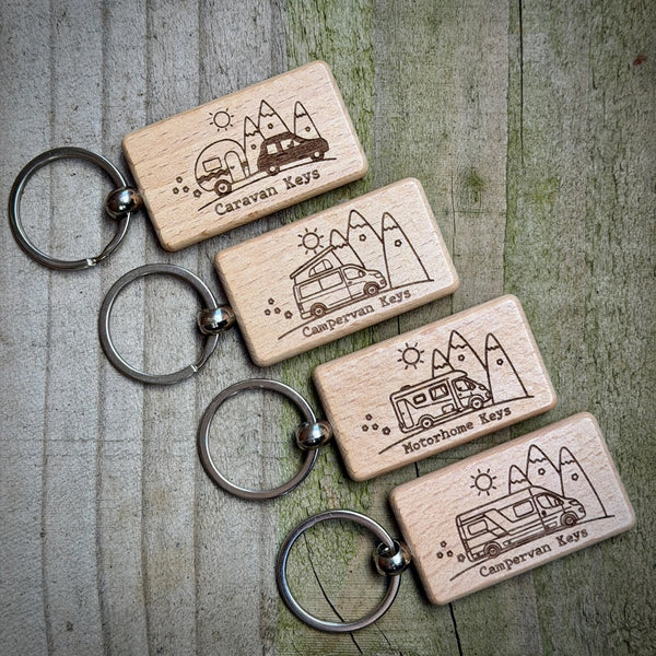 Motorhome Keys Wooden Keyring