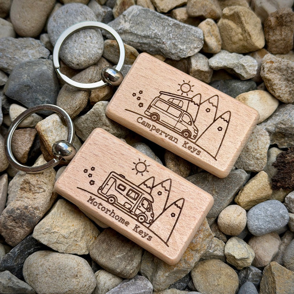 Pop Top Campervan Keys Wooden Keyring