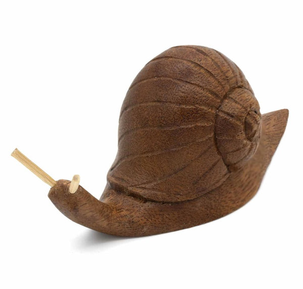 Large Hand Carved Wooden Snail