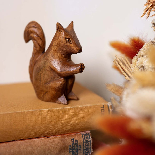 Hand Carved Wooden Squirrel