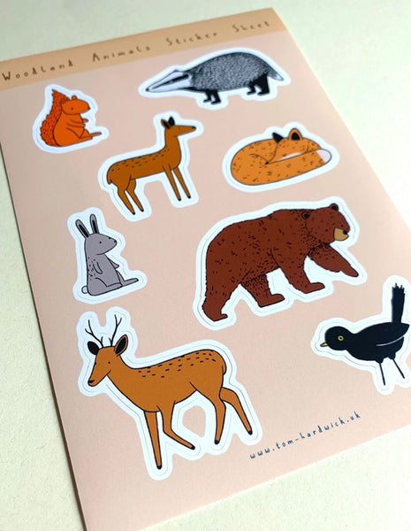 Woodland Animals Vinyl Sticker Sheet