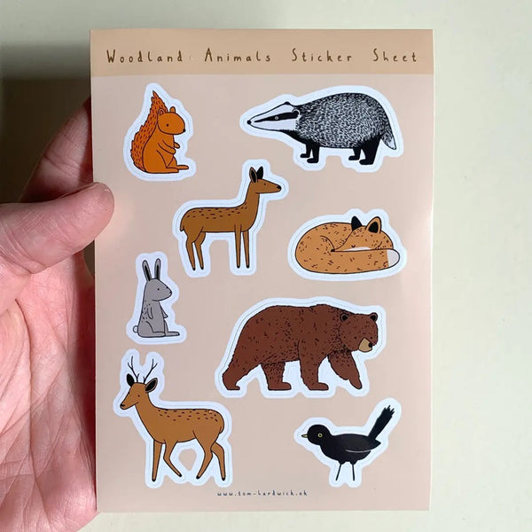 Woodland Animals Vinyl Sticker Sheet