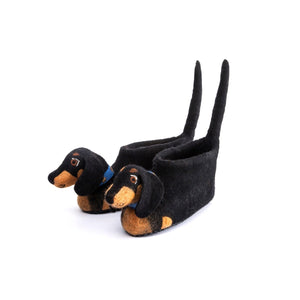 Kids' Dotty Dachshund Felt Slippers