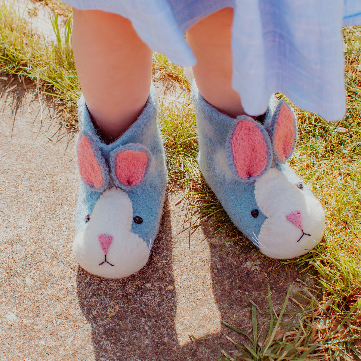 Kids' Rory Rabbit Felt Slippers – Olive and Myrtle