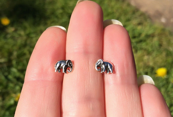 Elephant Sterling Silver Stud Earrings