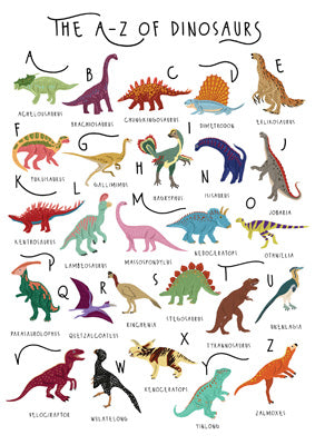 A-Z of Dinosaurs Greetings Card