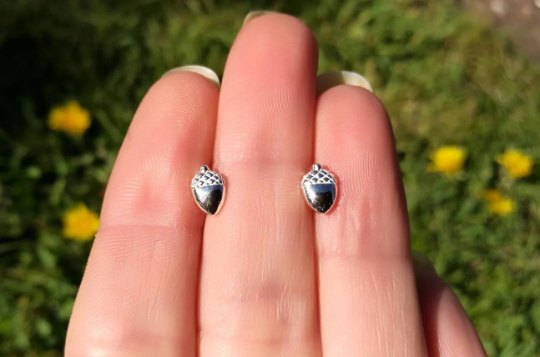 Acorn Sterling Silver Stud Earrings