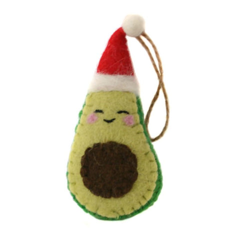 Avocado Santa Christmas Decoration