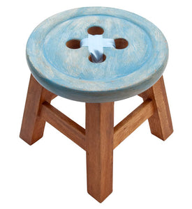 Blue Button Stool