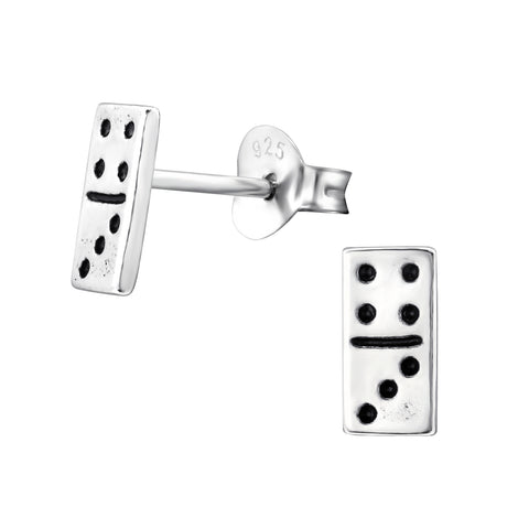 Domino Sterling Silver Stud Earrings