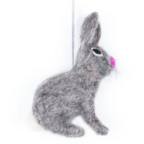 Grey Bunny Felt Decoration