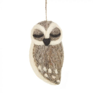 Grey Owl Felt Decoration