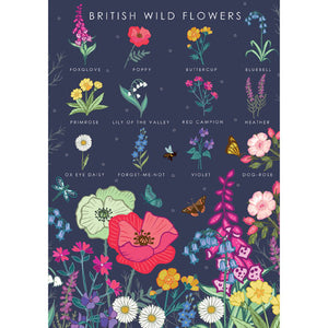 British Wild Flowers Greetings Card