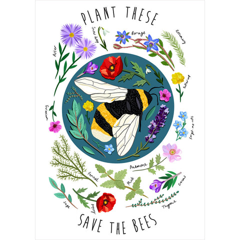 Save the Bees Greetings Card