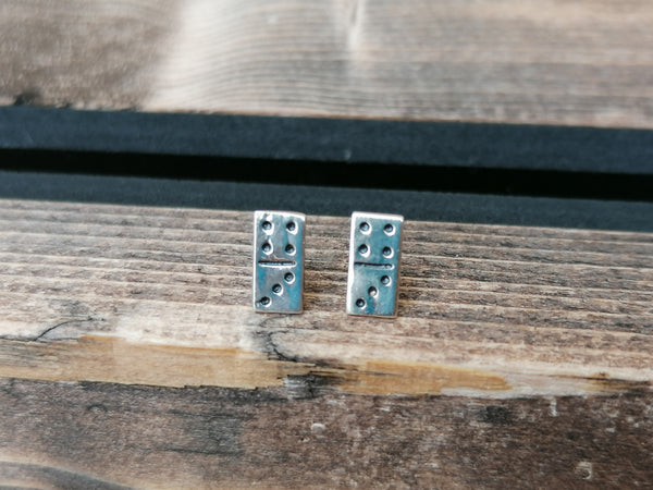 Domino Sterling Silver Stud Earrings