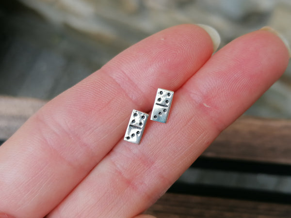 Domino Sterling Silver Stud Earrings