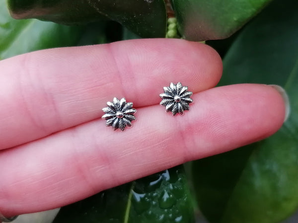 Flower Sterling Silver Stud Earrings