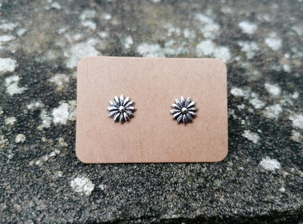 Flower Sterling Silver Stud Earrings