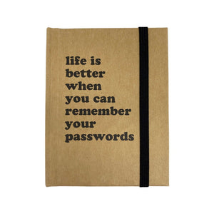 Password Book Brown Life is Better