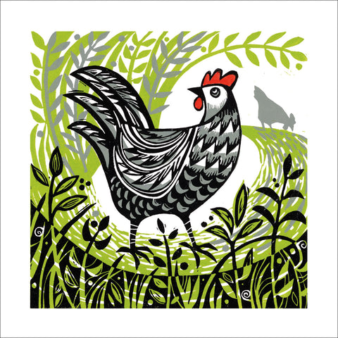 The Watchful Hen Greetings Card