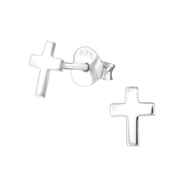 Cross Sterling Silver Stud Earrings