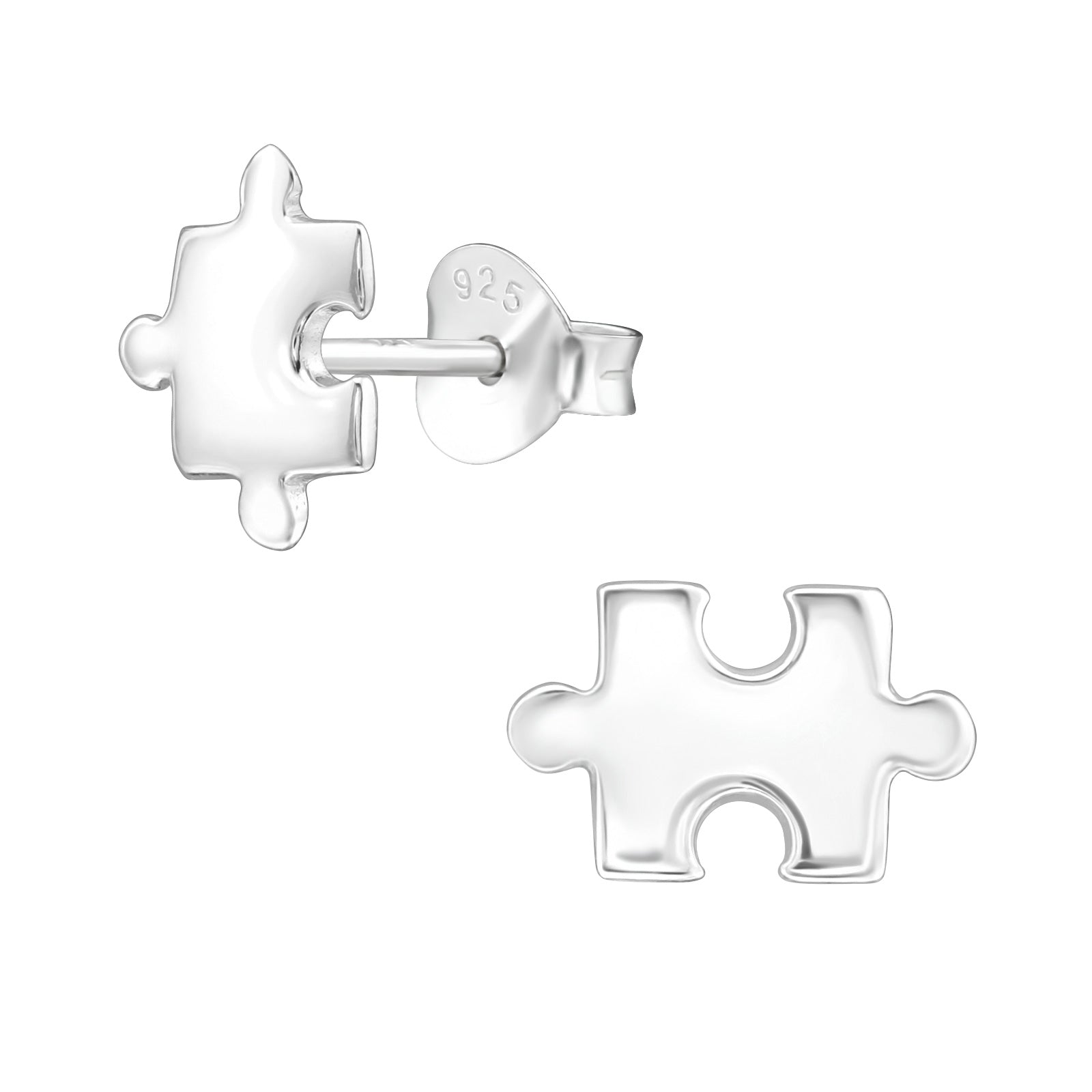 Jigsaw Sterling Silver Stud Earrings