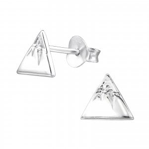 Triangle Mountain Sterling Silver Stud Earrings