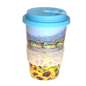 Sunflowers Bicycles Rice Husk Travel Cup