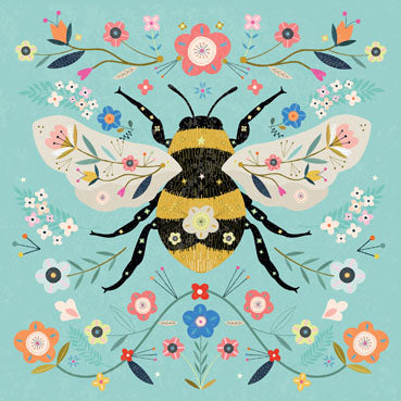 Floral Bee Greetings Card