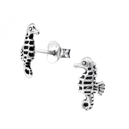 Seahorse Sterling Silver Stud Earrings