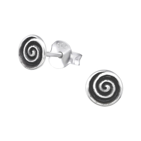 Spiral Sterling Silver Stud Earrings