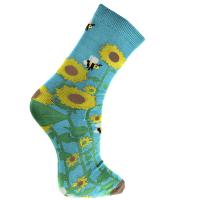 Medium Bee & Sunflower Bamboo Socks, Uk Size 3-7, Fair Trade, Code SBM
