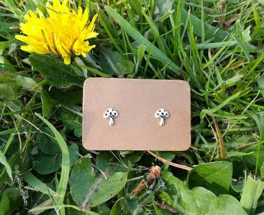 Toadstool Sterling Silver Stud Earrings