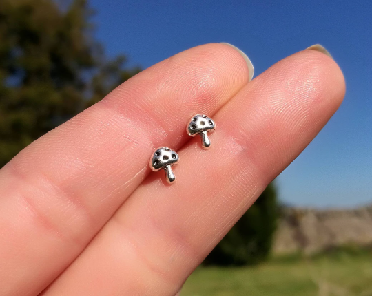 Toadstool Sterling Silver Stud Earrings