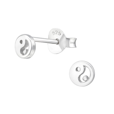 Tiny Yin Yang Silver Sterling Silver Stud Earrings