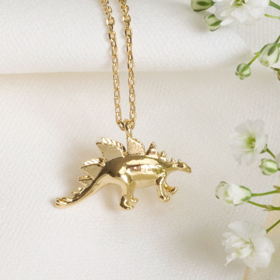 Stegosaurus Necklace in Gold