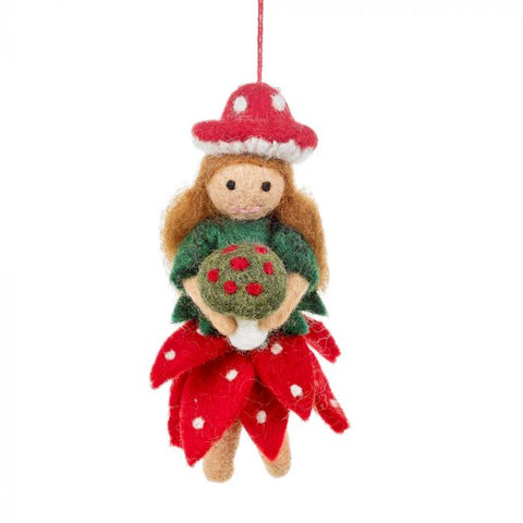 Toadstool Fairy Felt Decoration