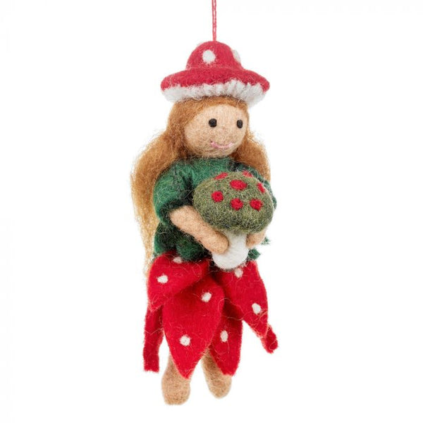 Toadstool Fairy Felt Decoration