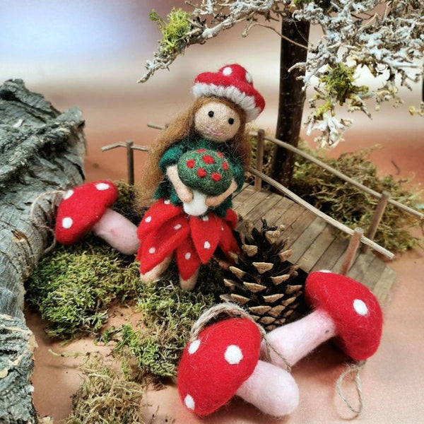 Toadstool Fairy Felt Decoration