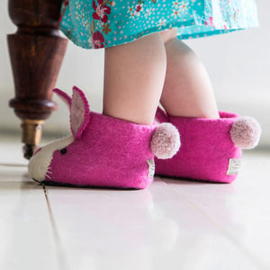 Kids' Rosie Rabbit Felt Slippers