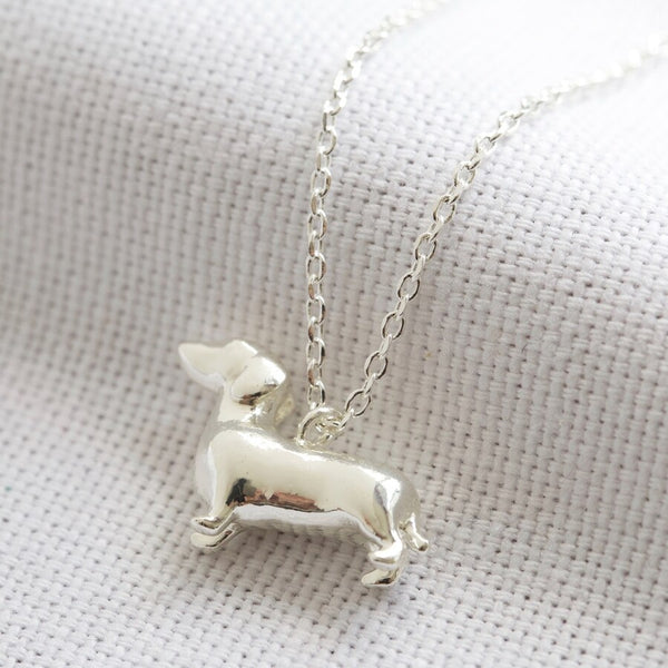 Sausage Dog Necklace in Silver