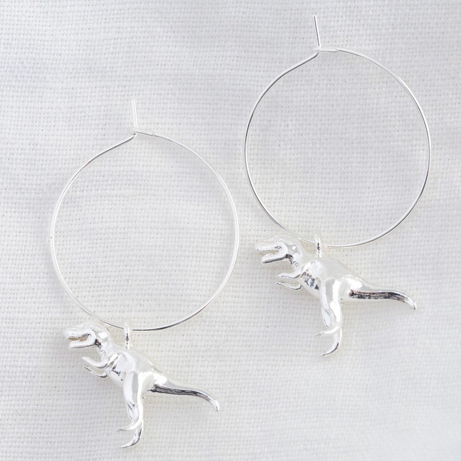 T-Rex Earrings in Silver