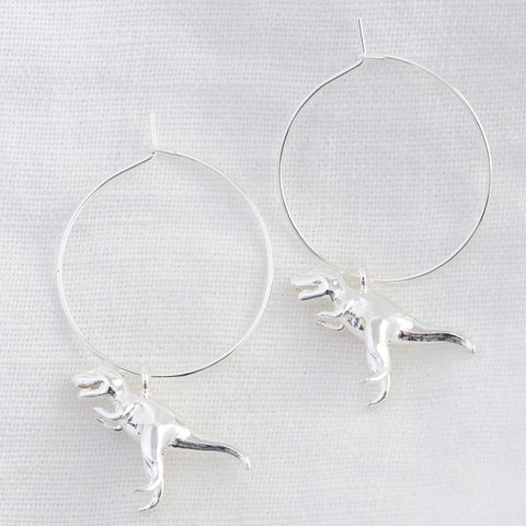 T-Rex Earrings in Silver